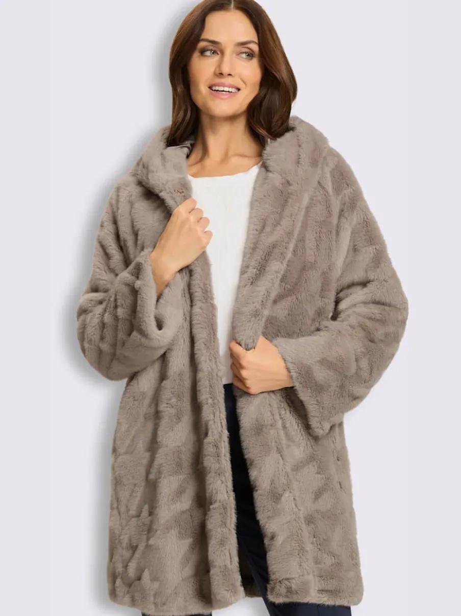 Veste imitation fourrure joli motif structuré