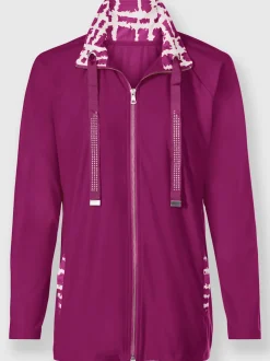 Veste légère avec col à revers et pierres fantaisie