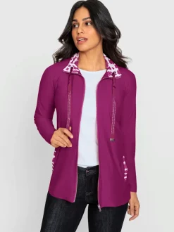 Veste légère avec col à revers et pierres fantaisie