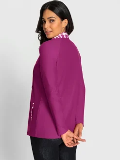 Veste légère avec col à revers et pierres fantaisie
