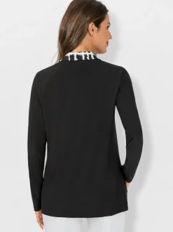 Veste légère avec col à revers et pierres fantaisie