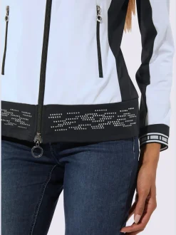 Veste légère avec col transformable et manches longues à bords-côtes