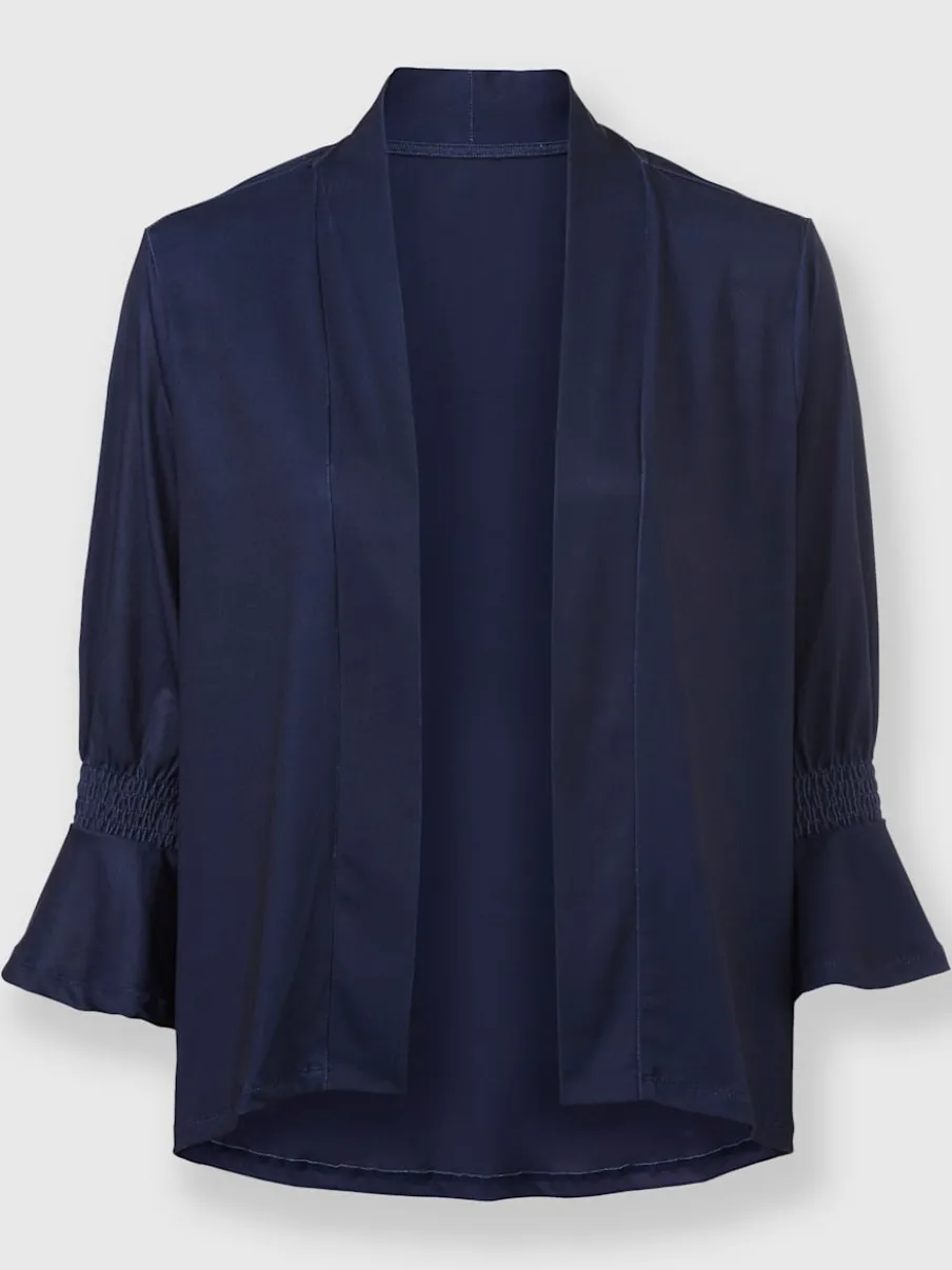 Veste légère avec manches volantes et empiècements smockés
