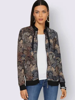 Veste légère blouson à imprimé animal et bords-côtes
