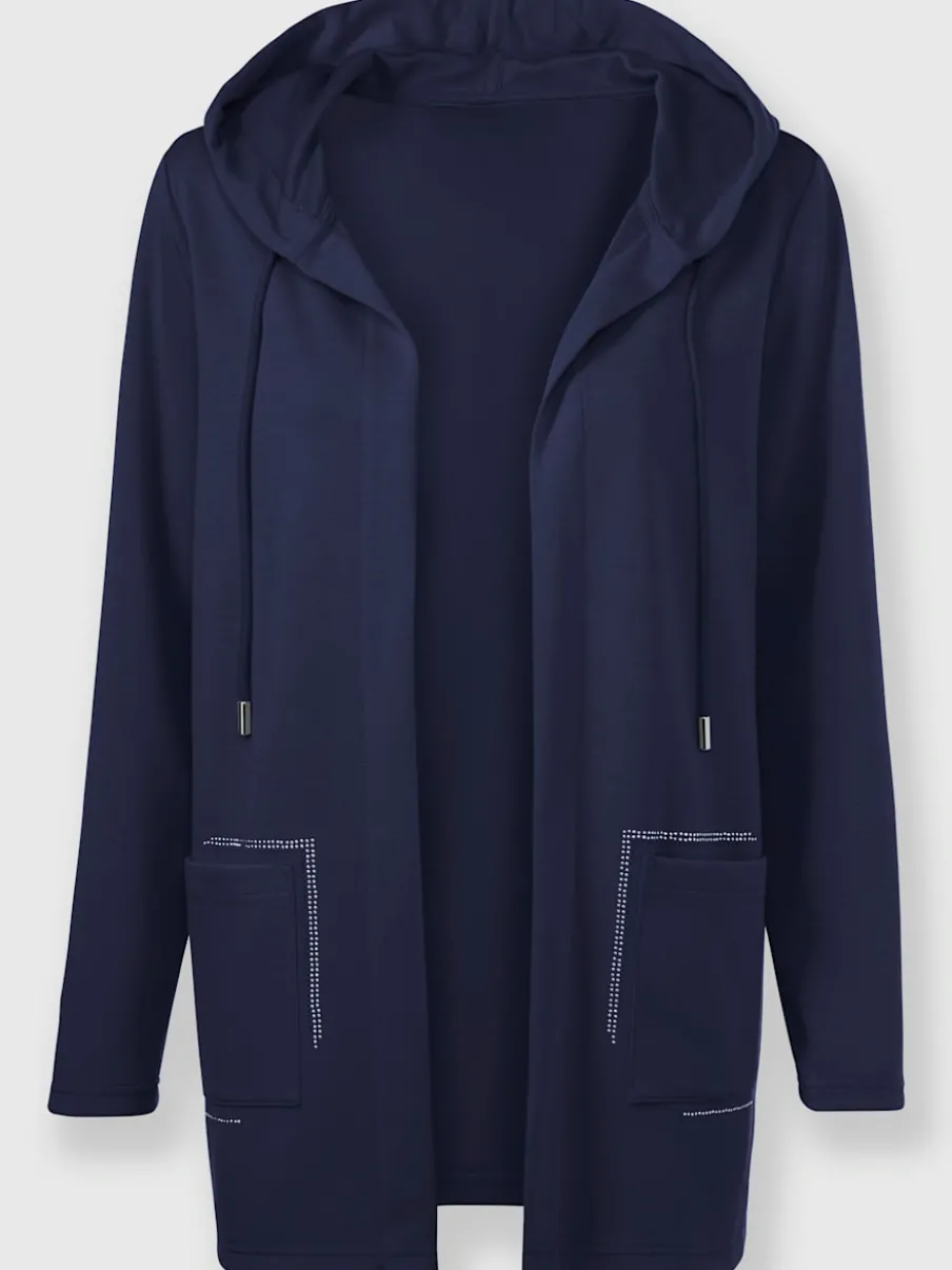 Veste légère à capuche avec poches fantaisie brillantes