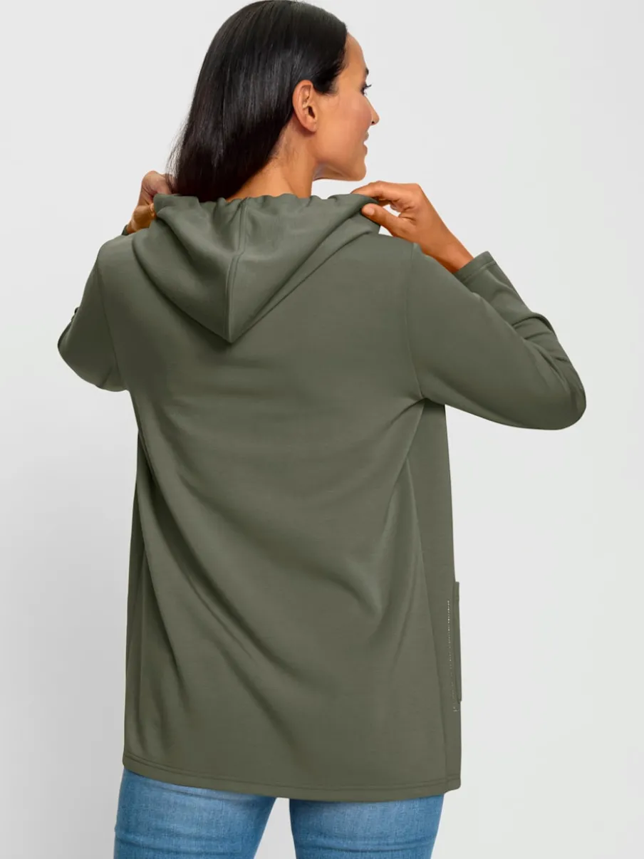 Veste légère à capuche avec poches fantaisie brillantes