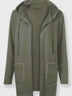 Veste légère à capuche avec poches fantaisie brillantes