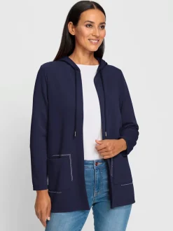 Veste légère à capuche avec poches fantaisie brillantes