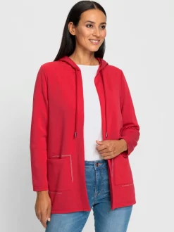 Veste légère à capuche avec poches fantaisie brillantes