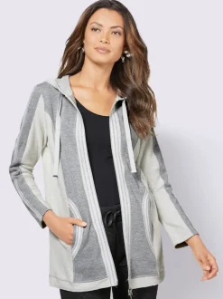 Veste légère à capuche avec poches et motif patchwork
