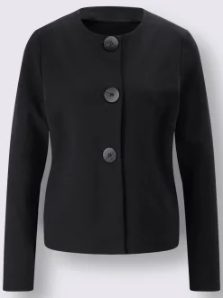 Veste légère classique à boutons décoratifs en jersey extensible