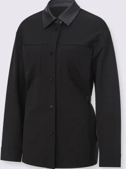 Veste légère à col chemise avec manches longues et poches poitrine