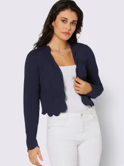 Veste légère à col en V manches longues ondulées