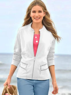 Veste légère à col montant avec poches zippées
