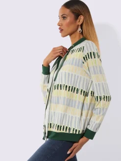Veste légère à col montant et imprimé graphique