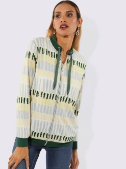 Veste légère à col montant et imprimé graphique