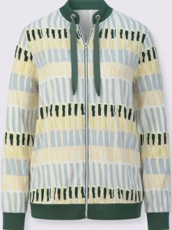 Veste légère à col montant et imprimé graphique