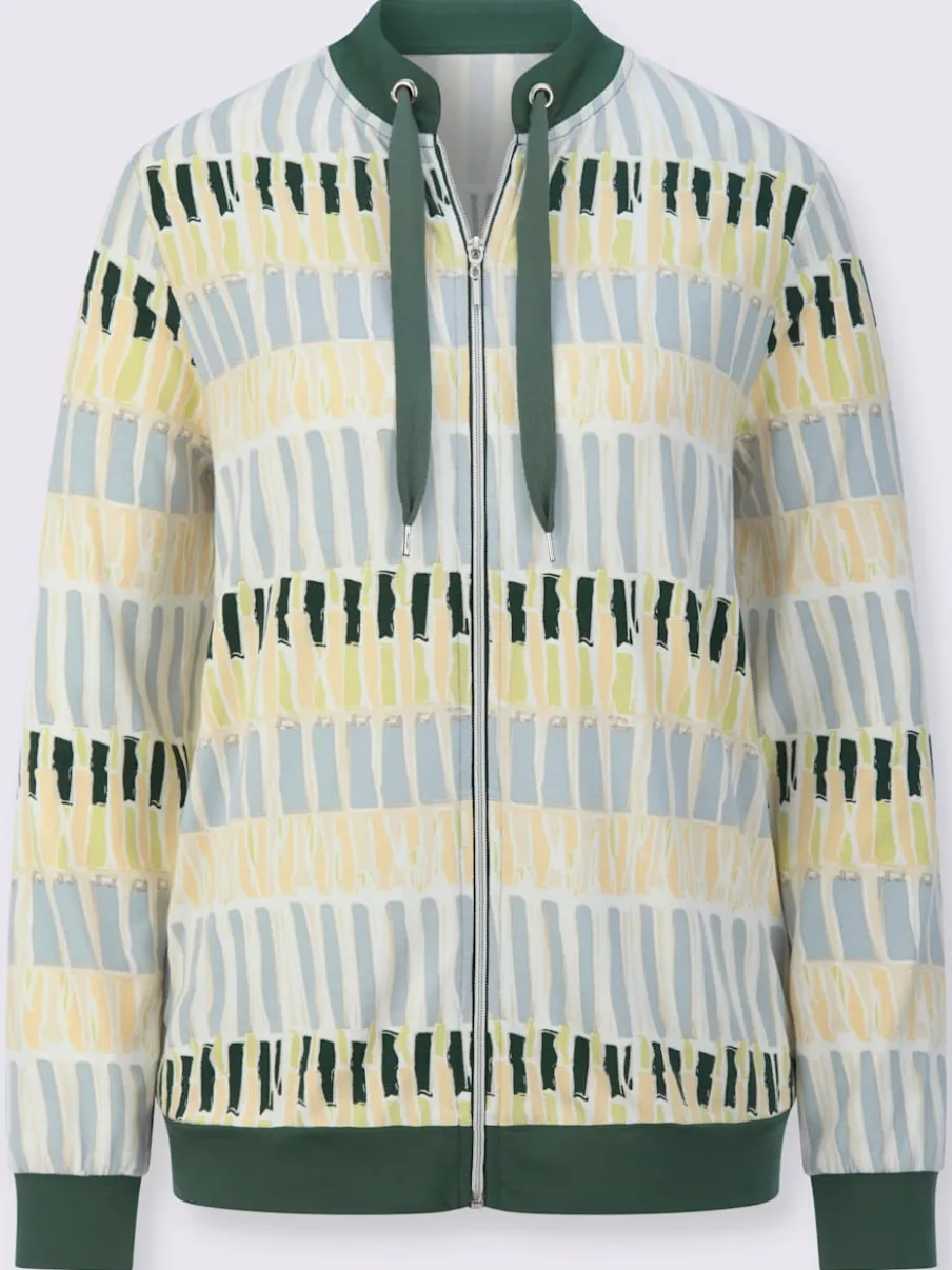 Veste légère à col montant et imprimé graphique