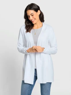 Veste légère à col ouvert avec manches longues et fronces