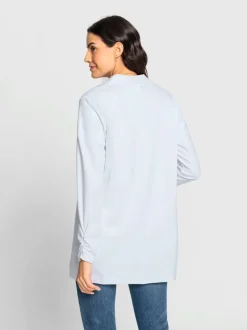 Veste légère à col ouvert avec manches longues et fronces