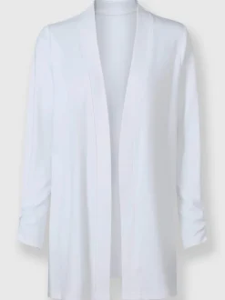 Veste légère à col ouvert avec manches longues et fronces