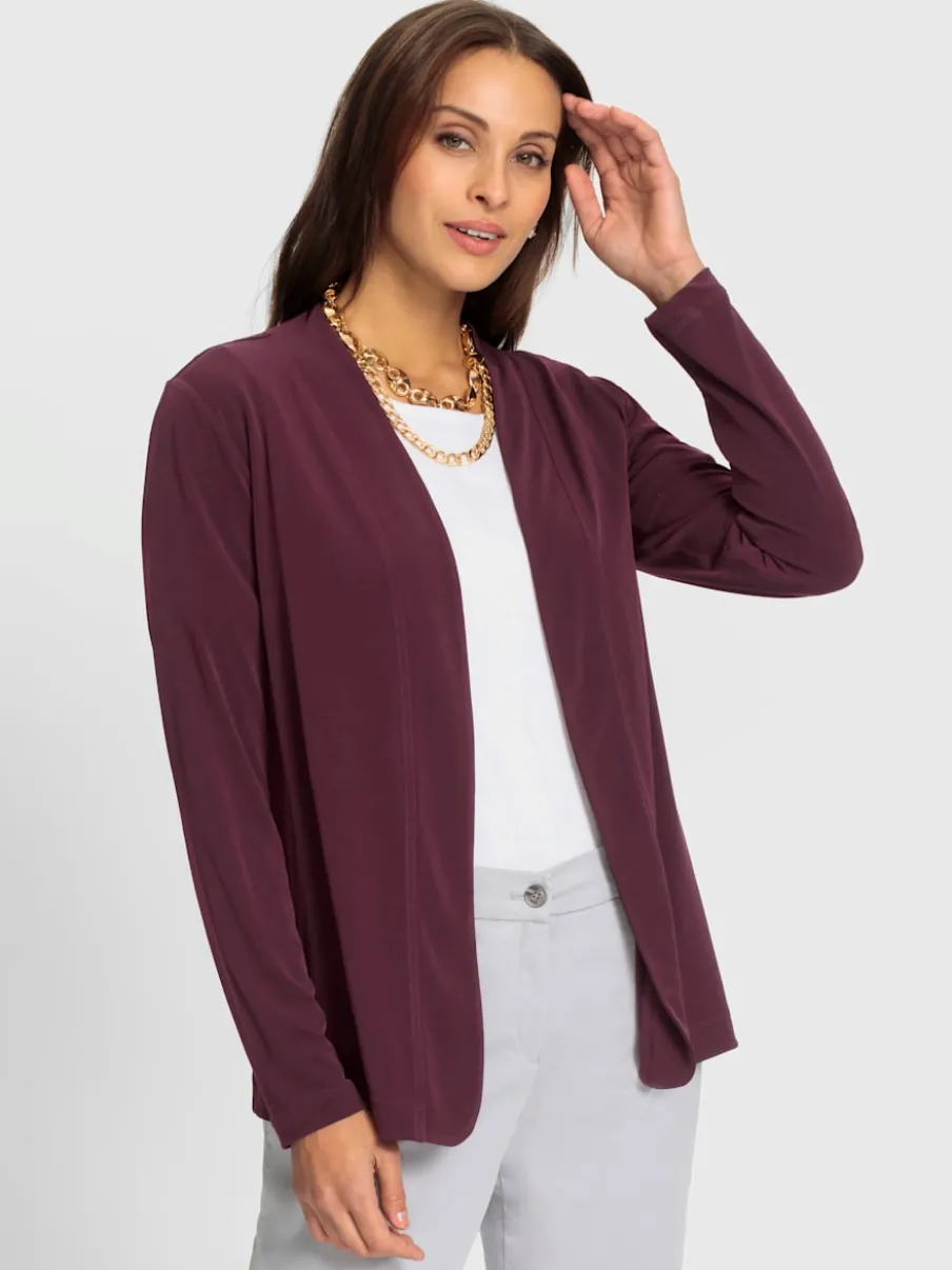 Veste légère à coupe ouverte avec bords arrondis et fluidité