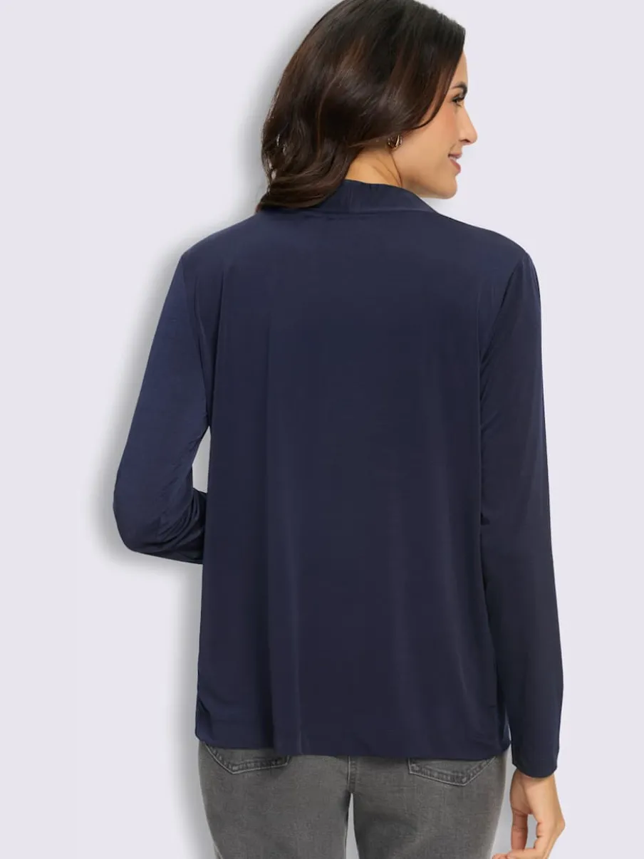Veste légère à coupe ouverte avec bords arrondis et fluidité