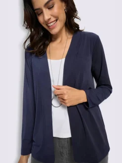 Veste légère à coupe ouverte avec bords arrondis et fluidité