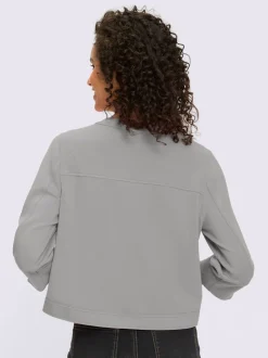 Veste légère à encolure ronde avec manches 3/4 et poches