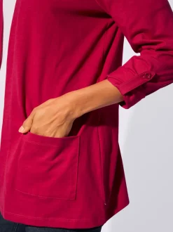 Veste légère en coton avec manches longues transformables et poches plaquées
