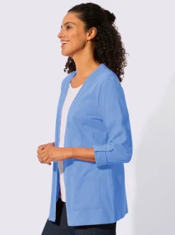 Veste légère en coton avec manches longues transformables et poches plaquées