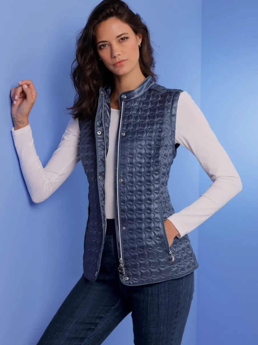 Veste légère en duvet avec col montant et manches longues