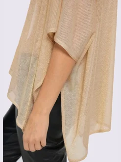 Veste légère en style cape avec mancherons et fentes latérales