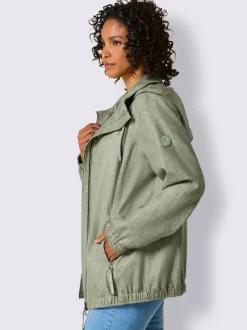 Veste légère en viscose avec capuche et poches sécurisées
