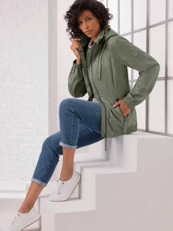 Veste légère en viscose avec capuche et poches sécurisées