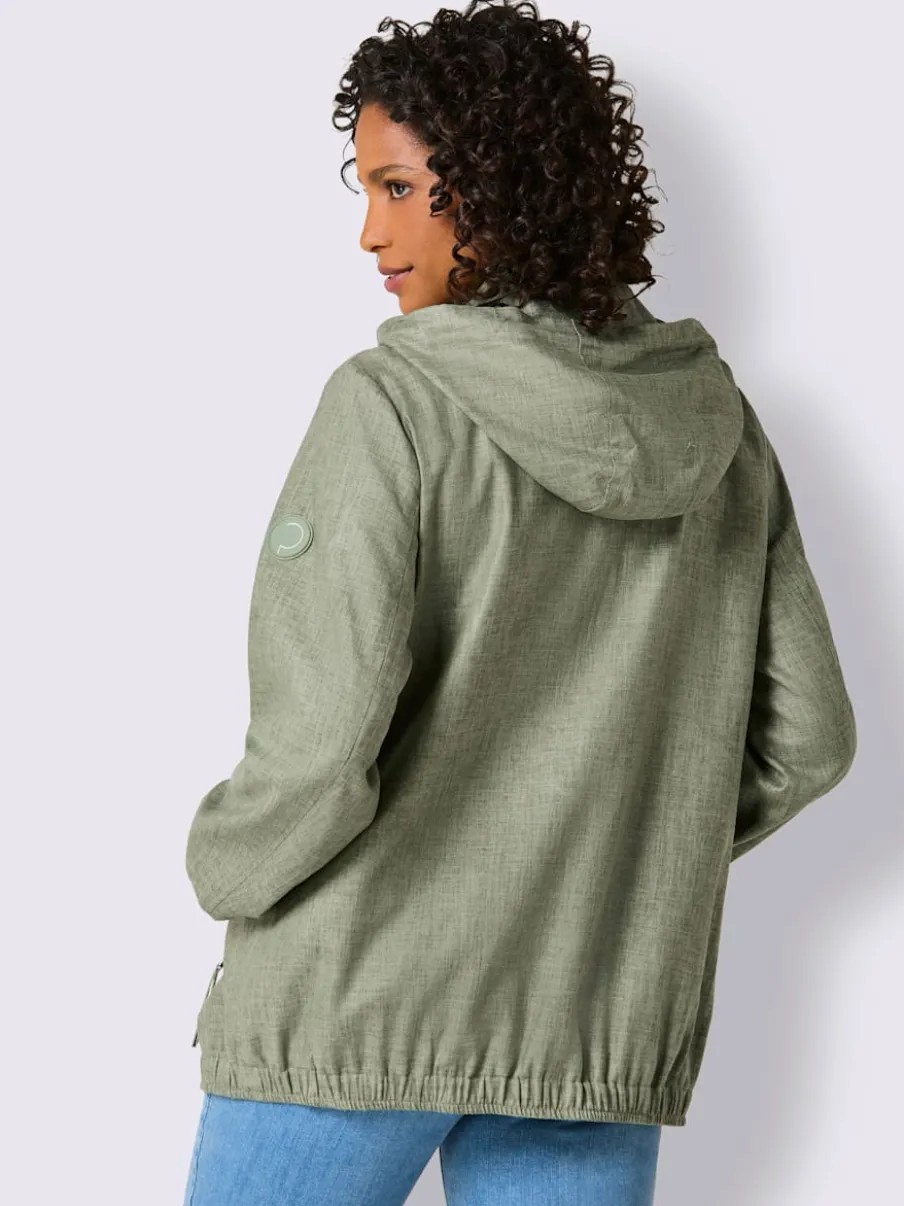 Veste légère en viscose avec capuche et poches sécurisées