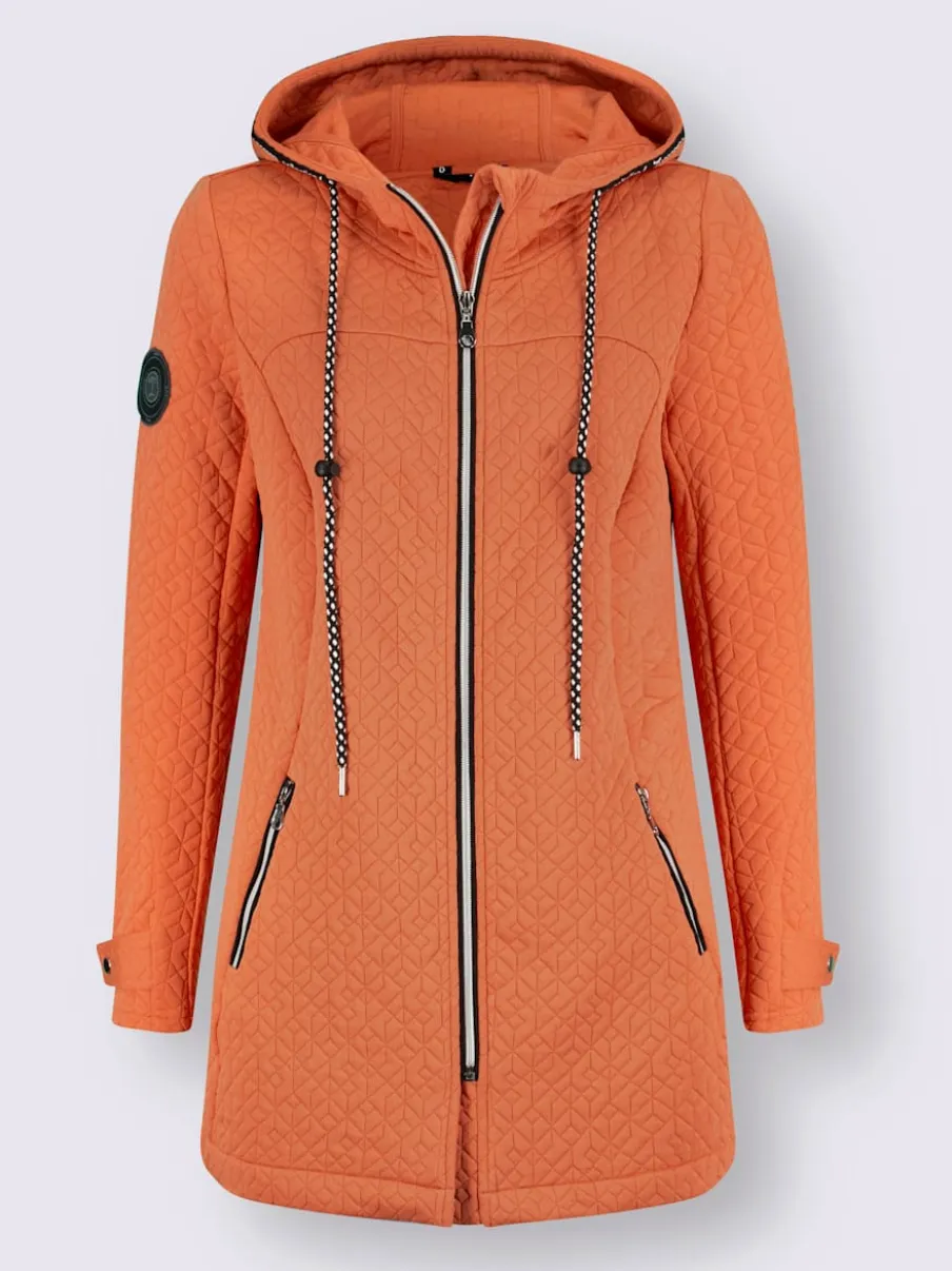Veste légère longue avec capuche et poches zippées