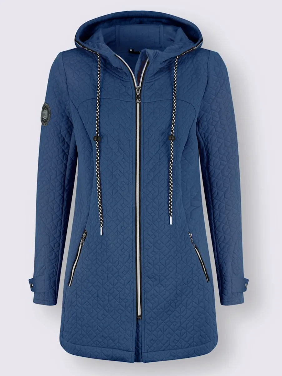 Veste légère longue avec capuche et poches zippées