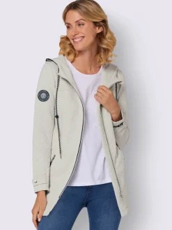 Veste légère longue avec capuche et poches zippées
