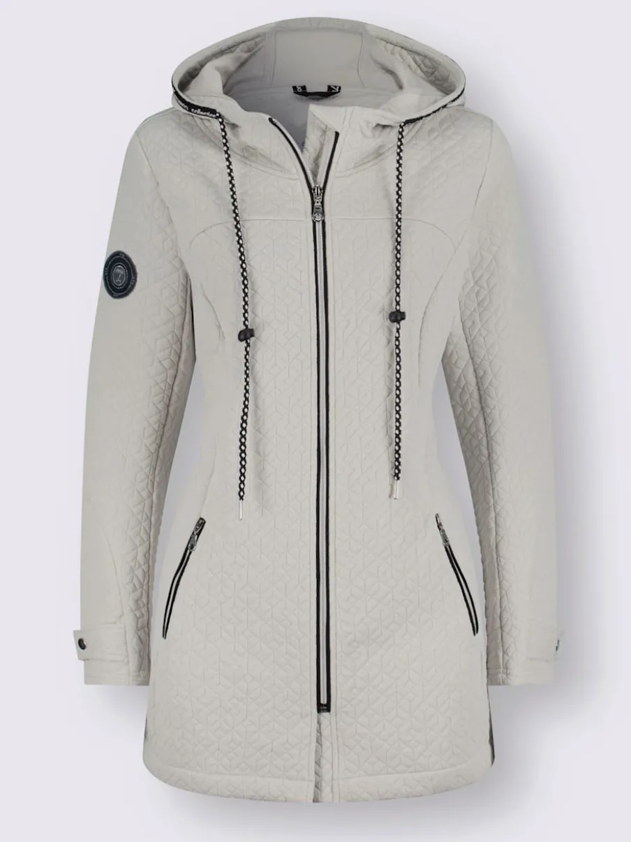 Veste légère longue avec capuche et poches zippées