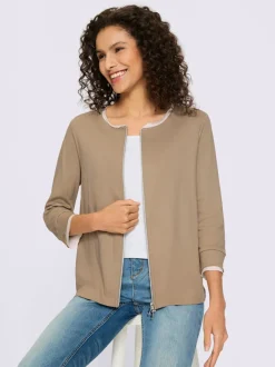 Veste légère manches trois quarts avec bordures contrastées