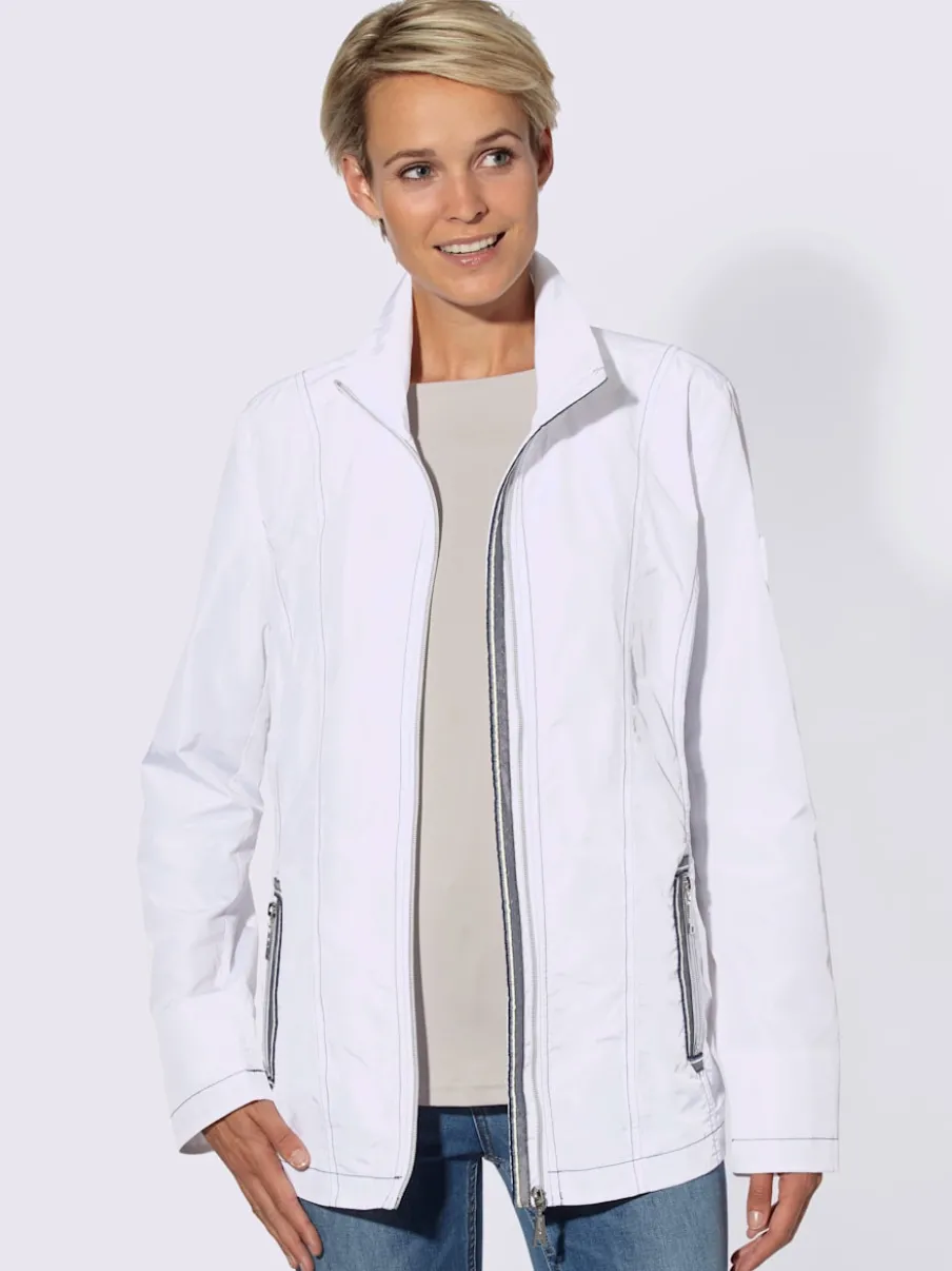 Veste légère mi-saison avec col transformable et zips