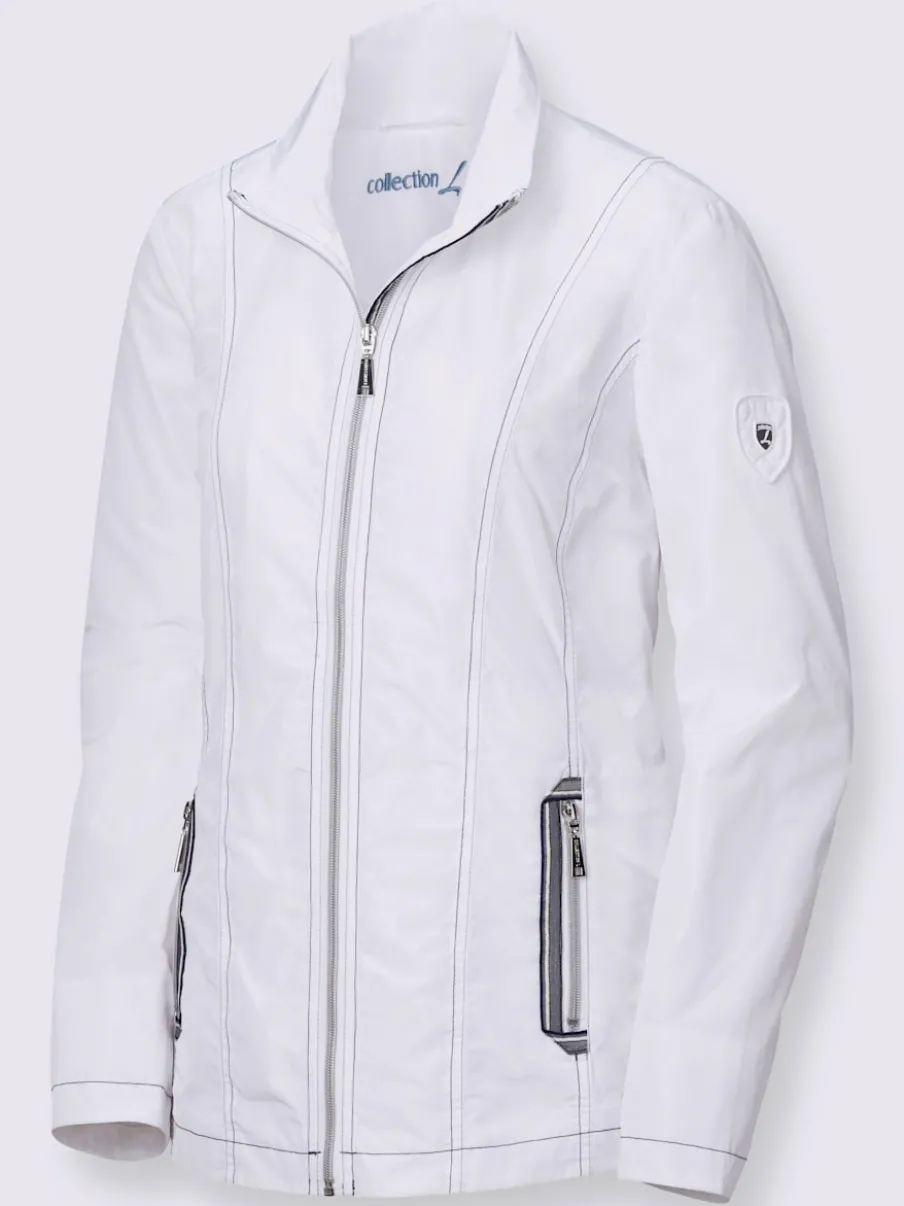 Veste légère mi-saison avec col transformable et zips