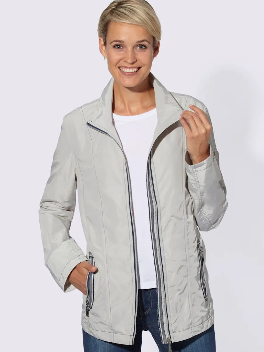 Veste légère mi-saison avec col transformable et zips