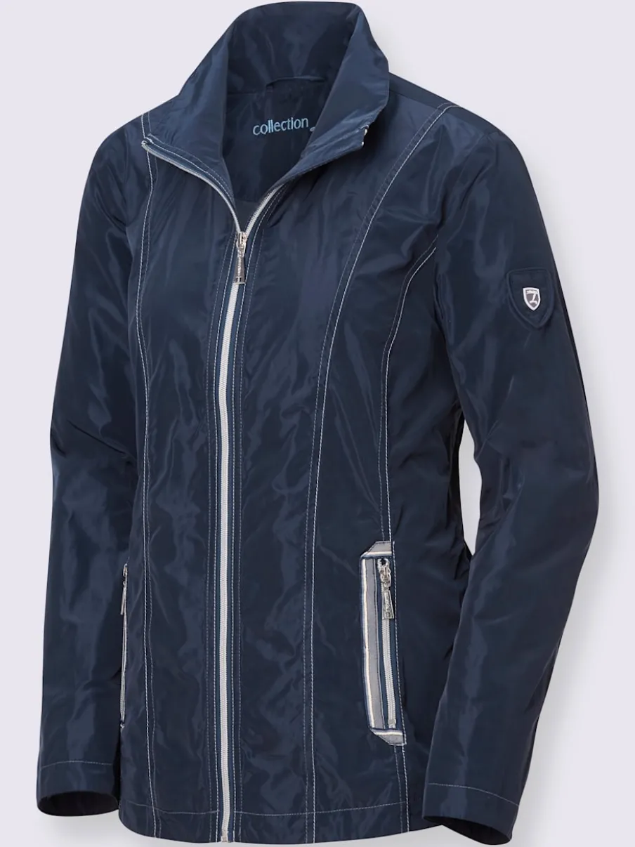 Veste légère mi-saison avec col transformable et zips