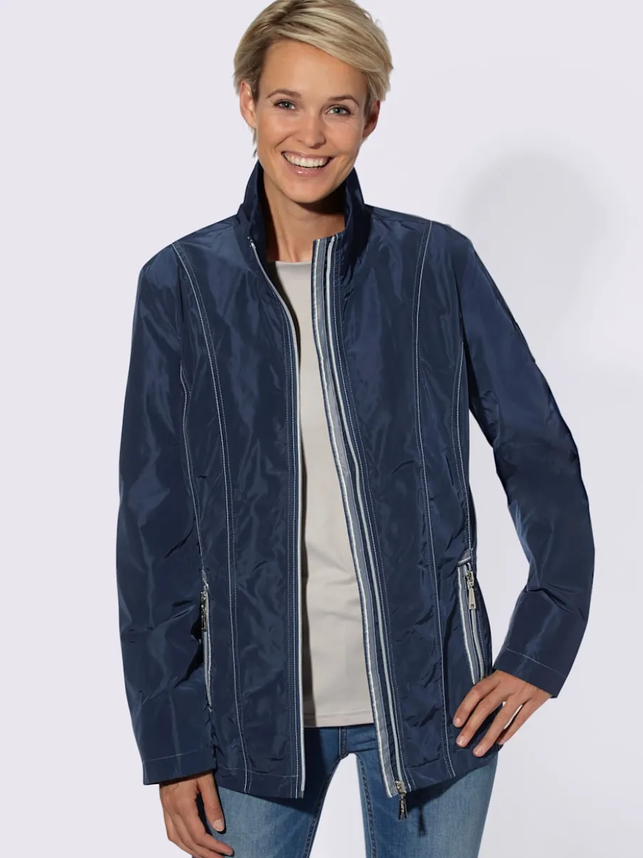 Veste légère mi-saison avec col transformable et zips