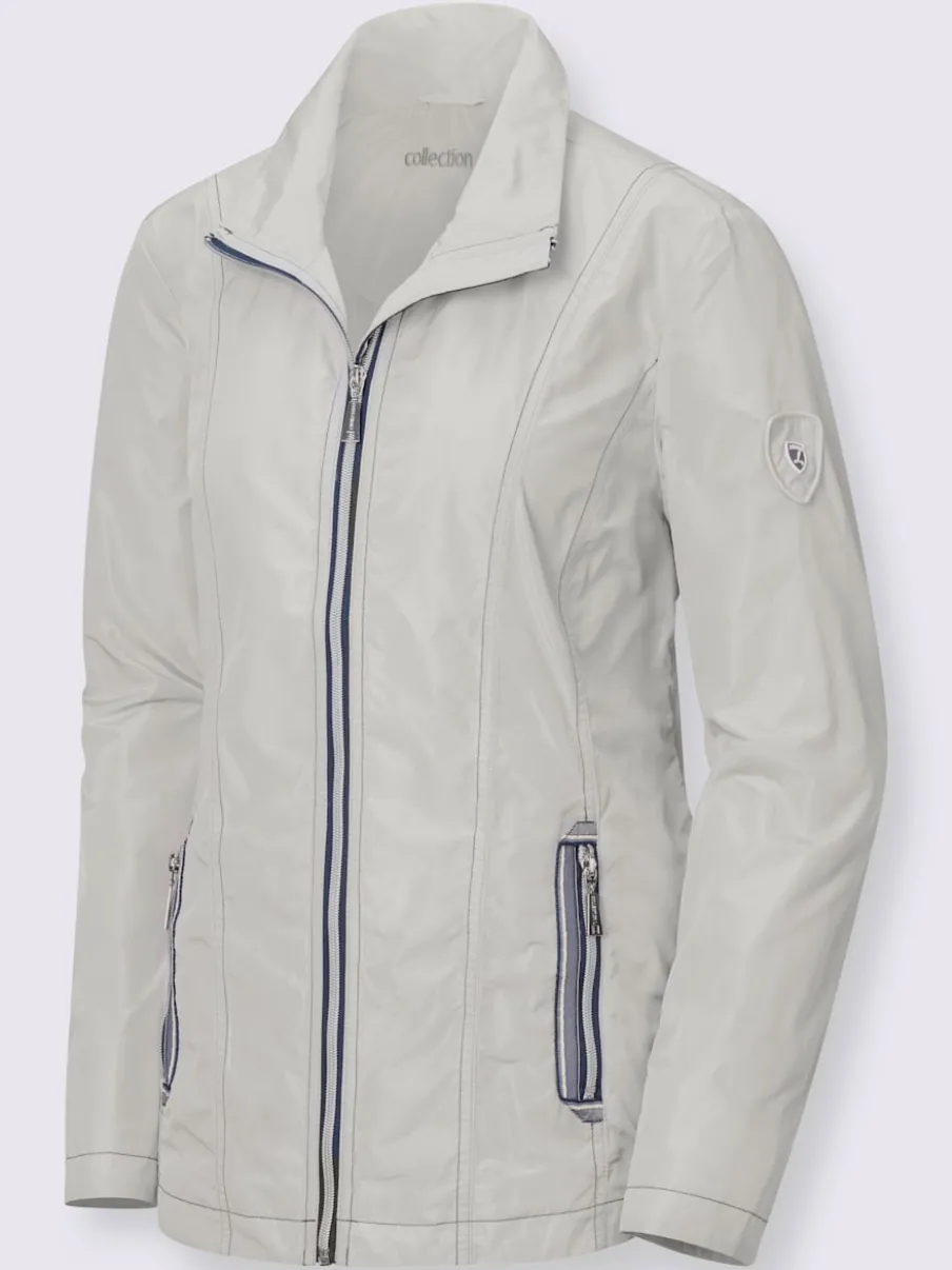 Veste légère mi-saison avec col transformable et zips