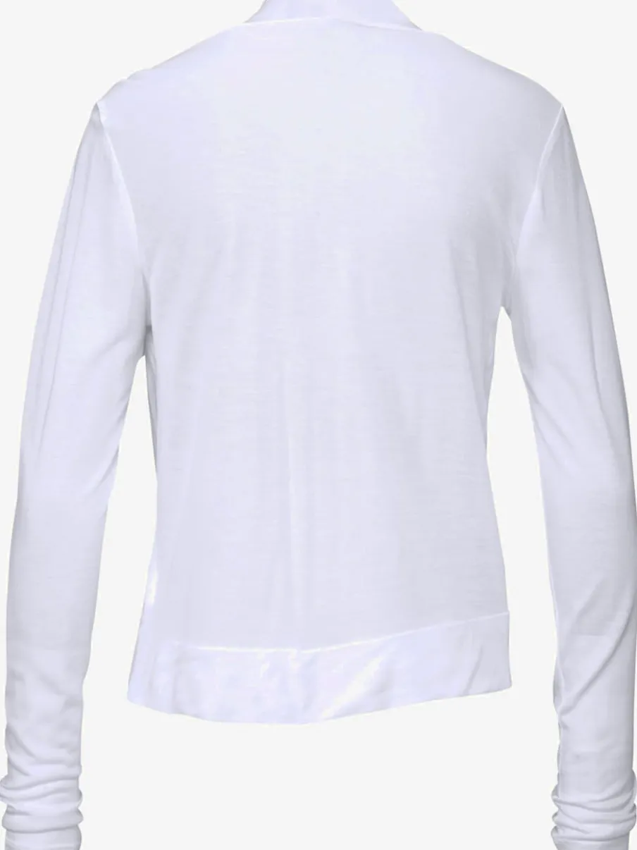 Veste légère à nouer avec manches longues et col ouvert