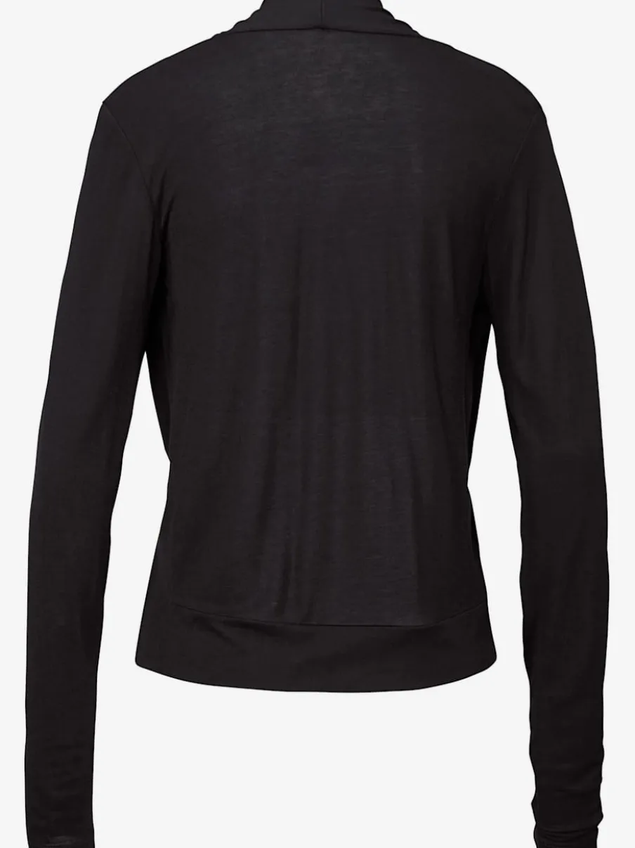 Veste légère à nouer avec manches longues et col ouvert