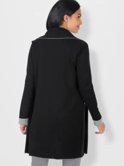 Veste légère réversible col châle avec poches plaquées